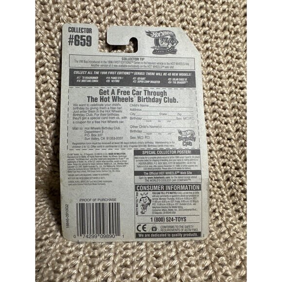 Hot Wheels 1998 First Editions Tail Dragger Collectible Die-Cast Car In Original - Picture 2 of 2